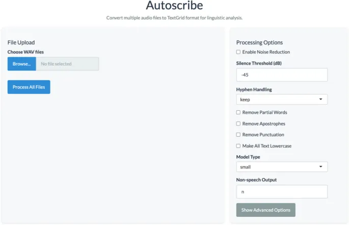 Рис. 1 Скриншот настольного приложения Autoscribe