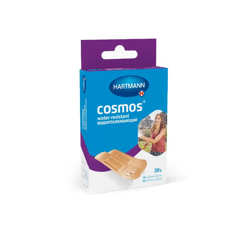 Kosmos Пластырь влагостойкий с антисептиком №20, 2 размера