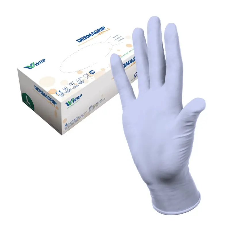 Дермагрип Ультра Лс Нитриловые Перчатки М, без пудры, нестерильные