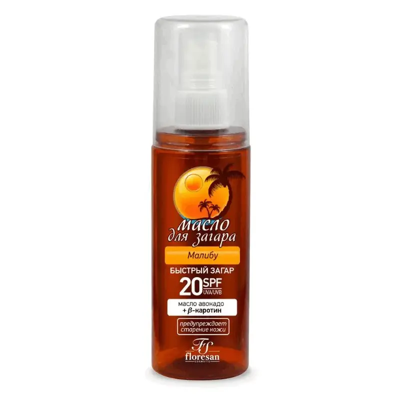 Флоресан Масло для загара Малибу 135 мл – ровный бронзовый загар