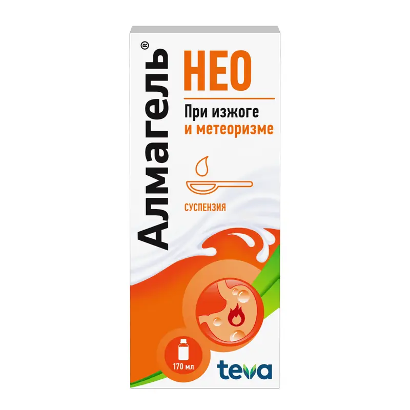 Алмагель Нео суспензия 170 мл — от изжоги и вздутия