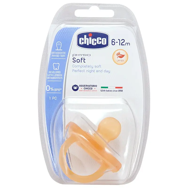 Пустышка Chicco Physio Soft 6+ латексная для детей