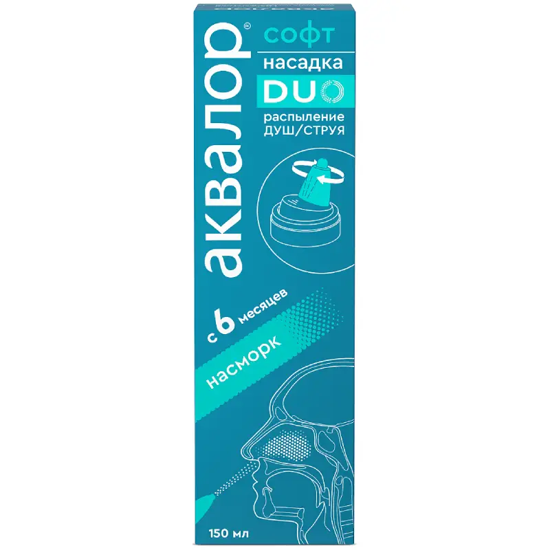 Аквалор Софт Дуо 150 мл – спрей для очищения и увлажнения носа