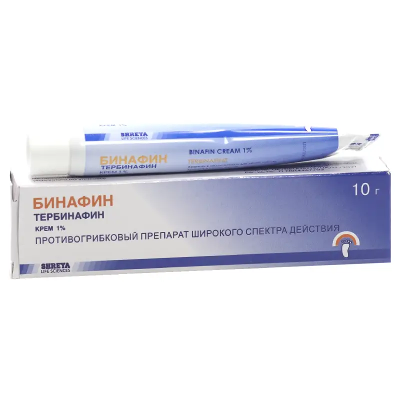 Бинафин крем 1% 10 г — противогрибковое средство
