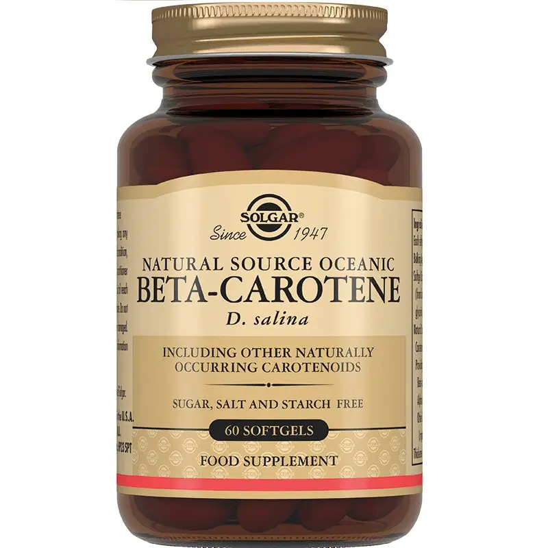 Солгар Бета-Каротин 7мг из водоросли D.Salina, 60 капсул