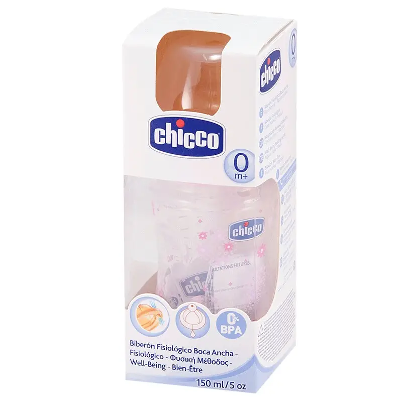 Chicco Well Being Girl 150 мл – бутылочка с латексной соской