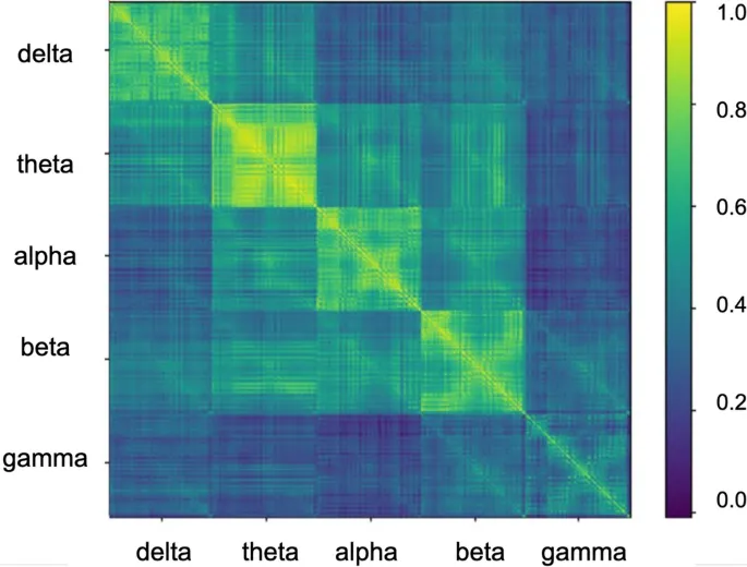 Рис. 4. Матрицы корреляции Пирсона агрегированных признаков между участниками.