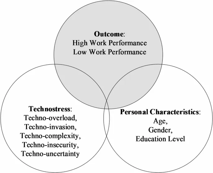 Рисунок 1: Схема взаимосвязи техностресса и демографических факторов