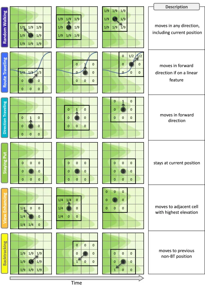 Рис. 2. Схема стратегий поведения и их PMF