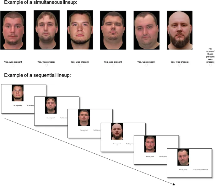Рис. 3. Пример одновременного и последовательного опознаний.