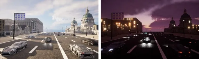 Схема экспериментального сценария, показывающая дневной и ночной режимы